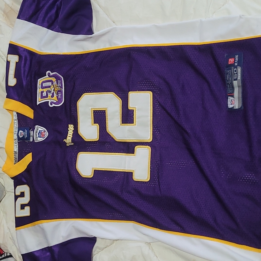 MN Vikings Percy Harvin #12 NFL 50th Anniversary Jersey made by Reebok